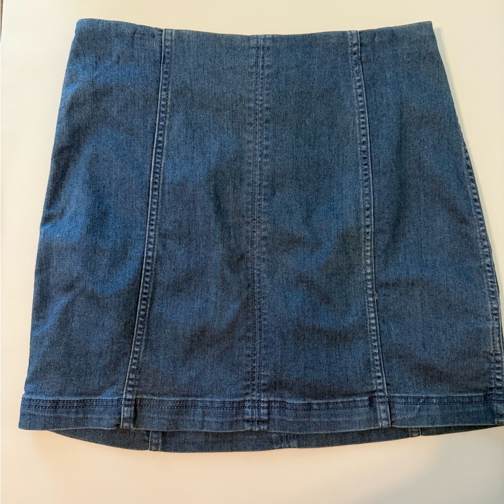 Free People Blue Pencil Mini Skirt